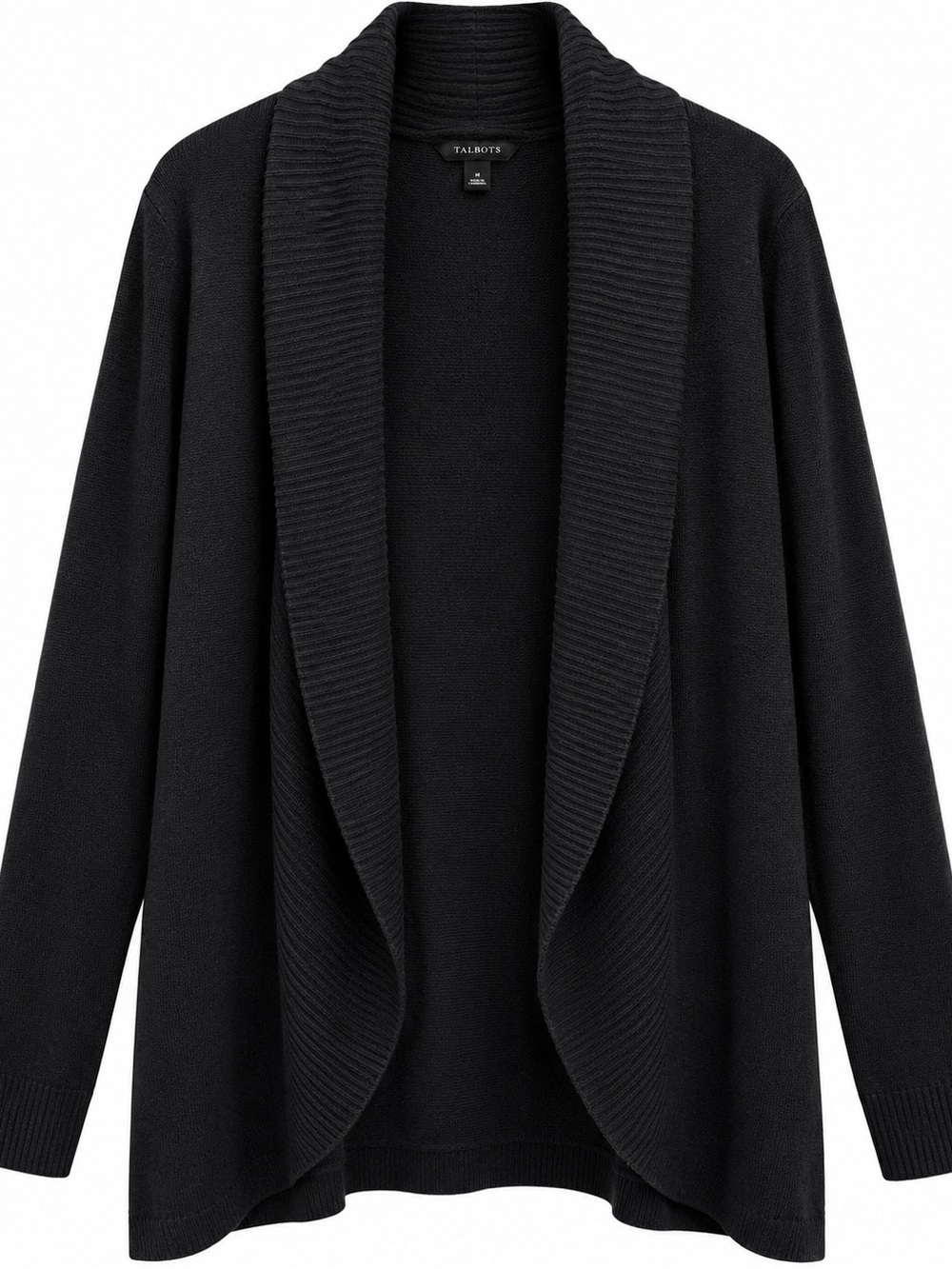 Barefoot Dreams Black Open-Front Shawl Collar Women's Sweater